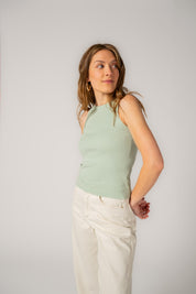 Ethical, Sustainable, Fairtrade, Organic Cotton Athletic Tank Top - Light Mint