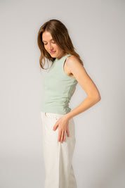 Ethical, Sustainable, Fairtrade, Organic Cotton Athletic Tank Top - Light Mint