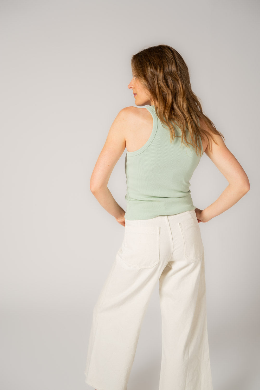 Ethical, Sustainable, Fairtrade, Organic Cotton Athletic Tank Top - Light Mint