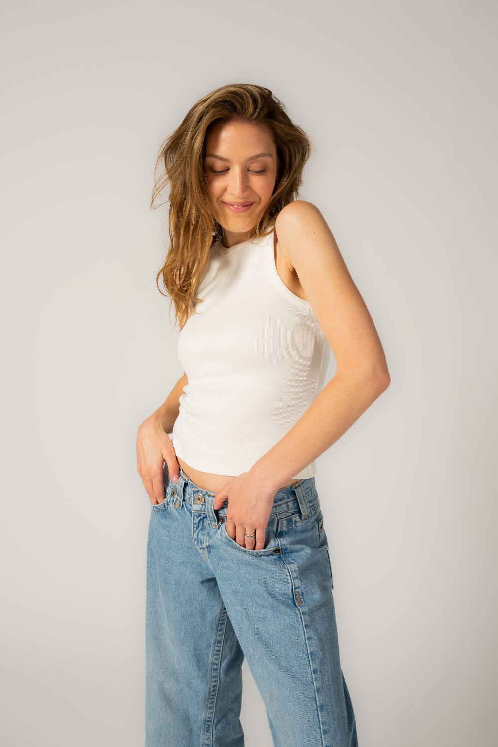 Ethical, Sustainable, Fairtrade, Organic Cotton Athletic Tank Top - Off White