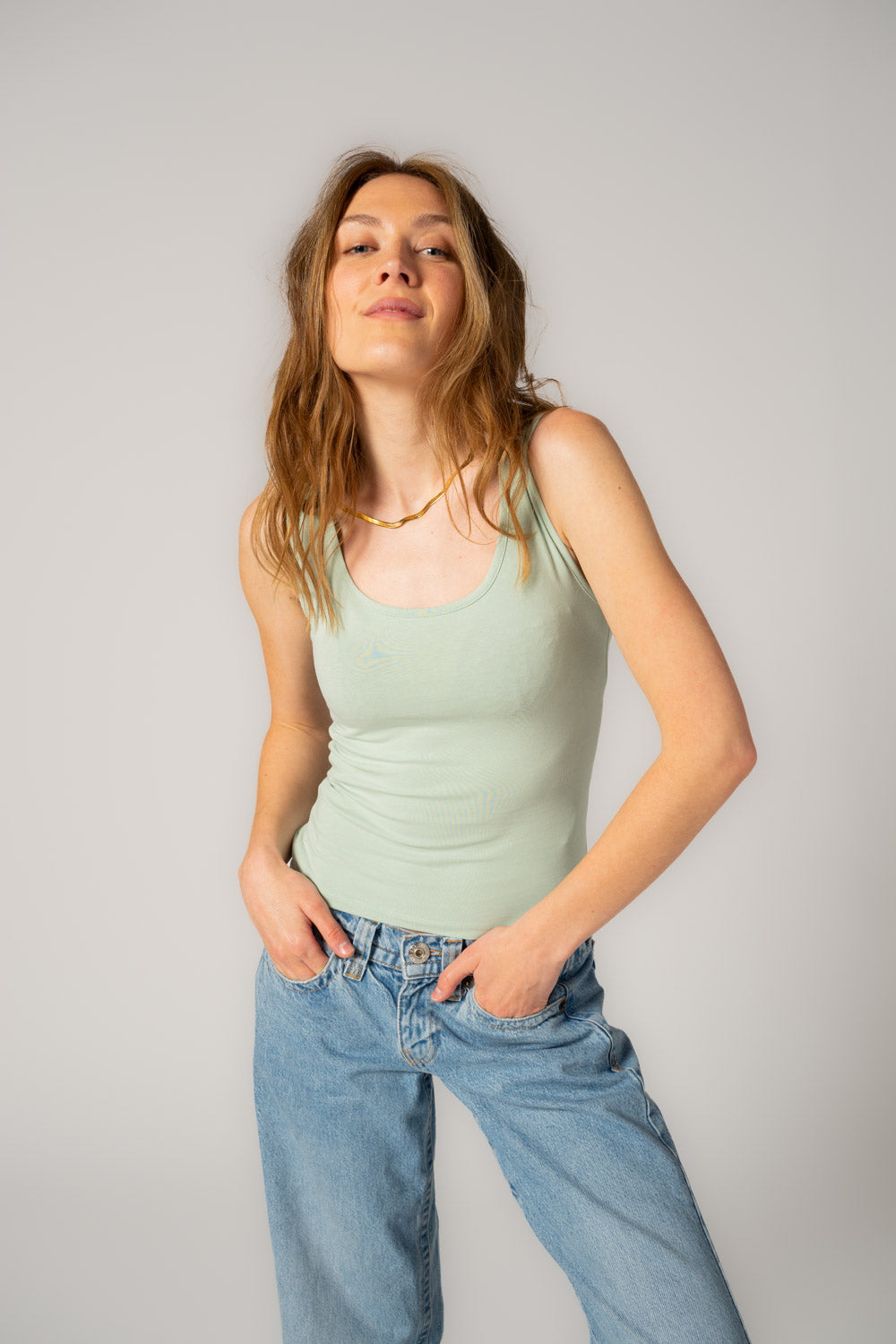 Ethical, Sustainable, Fairtrade, Organic Cotton Classic Tank Top Light Mint