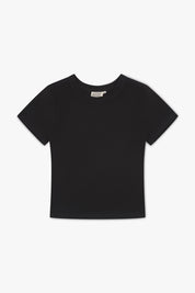 Ethical & Sustainable Micro Rib Organic Fitted T-shirt - Black