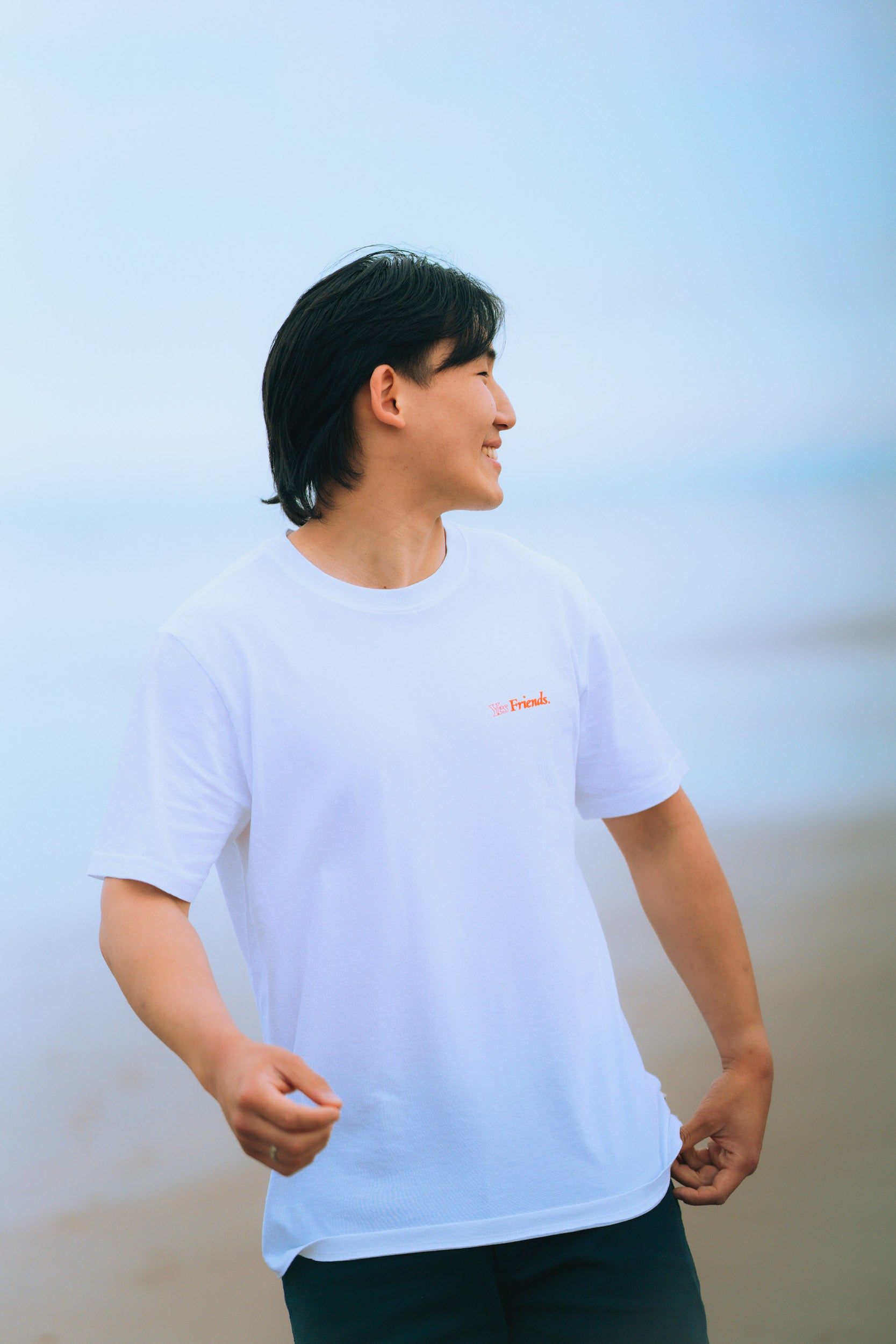 Men's Fairtrade Organic Orange Logo White T-shirt