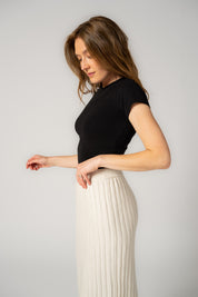 Ethical & Sustainable Micro Rib Organic Fitted T-shirt - Black
