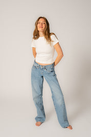 Ethical & Sustainable Organic Fitted Micro Rib T-shirt Off White