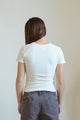 Organic Cotton Fitted Micro Rib Women's Ethical and Sustainable White T-shirt
