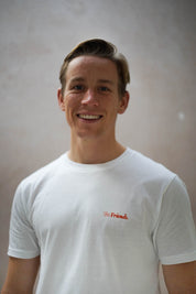 Men's Fairtrade Organic Orange Logo White T-shirt