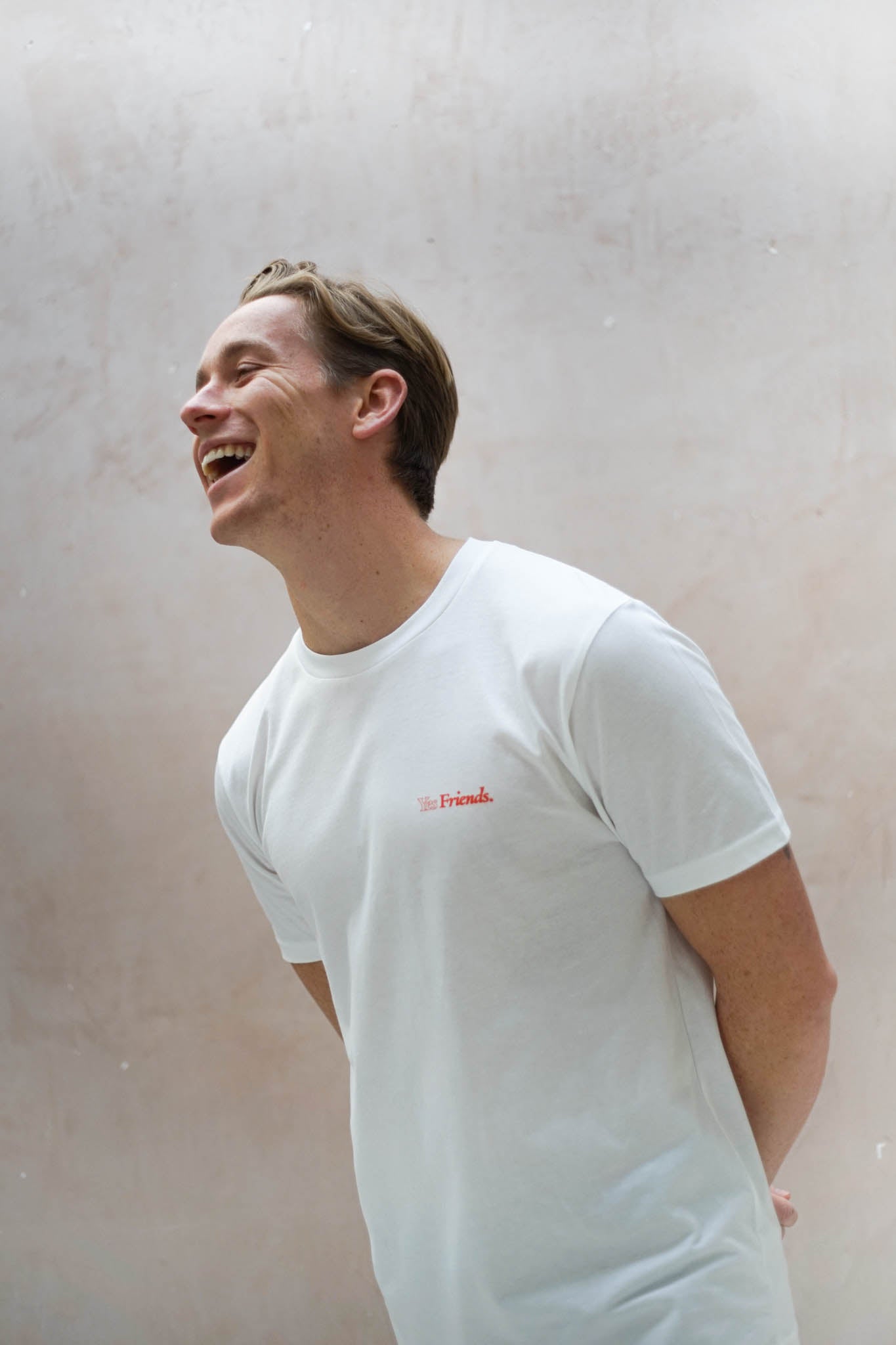 Men's Fairtrade Organic Orange Logo White T-shirt