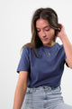Women's Fairtrade Sustainable Organic Cotton Denim Blue T-shirt