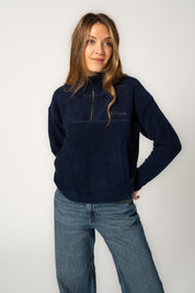 1/4 Zip Organic Cotton Cropped Fleece