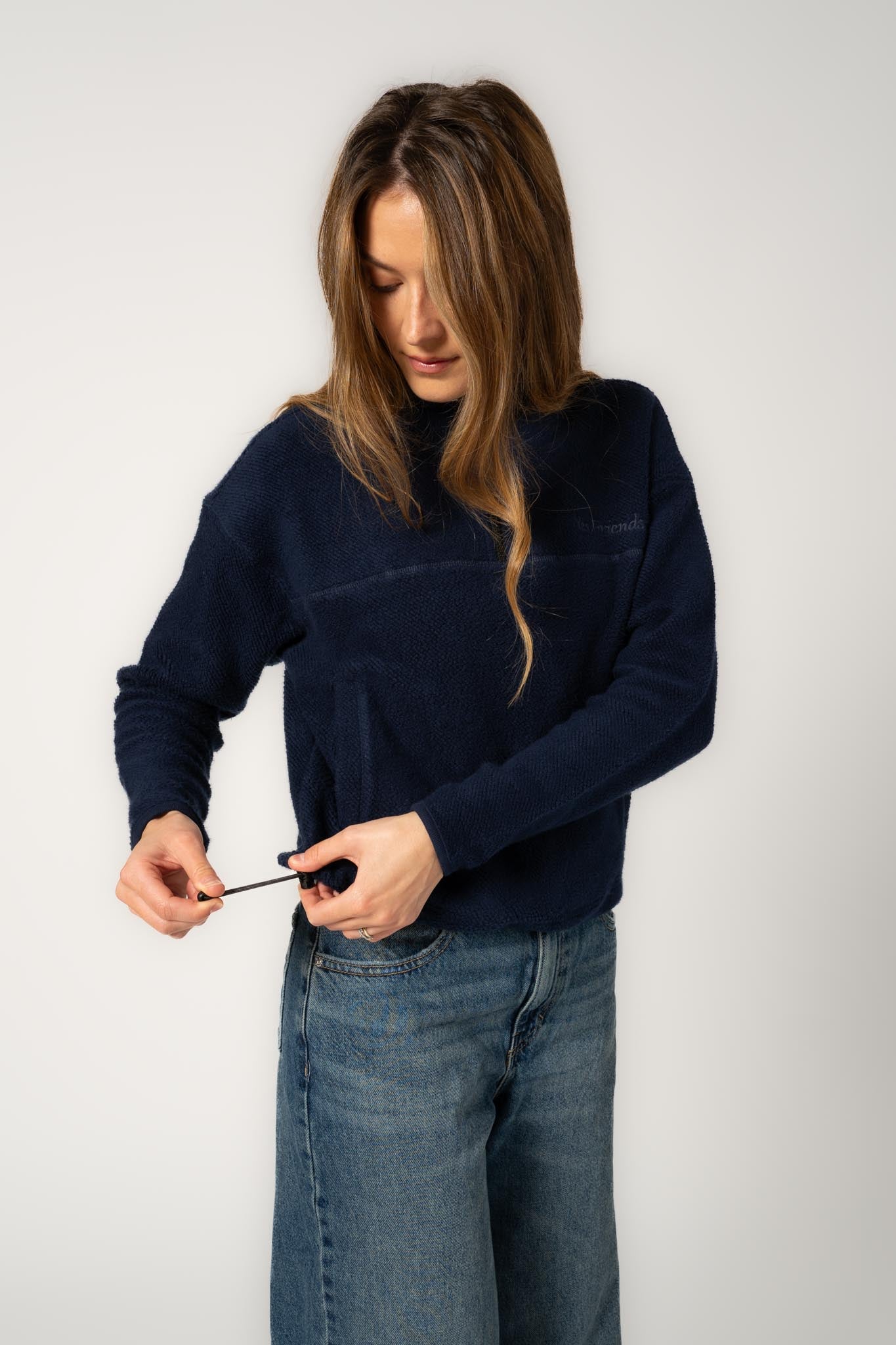 1/4 Zip Organic Cotton Cropped Fleece