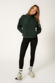 1/4 Zip Organic Cotton Cropped Fleece