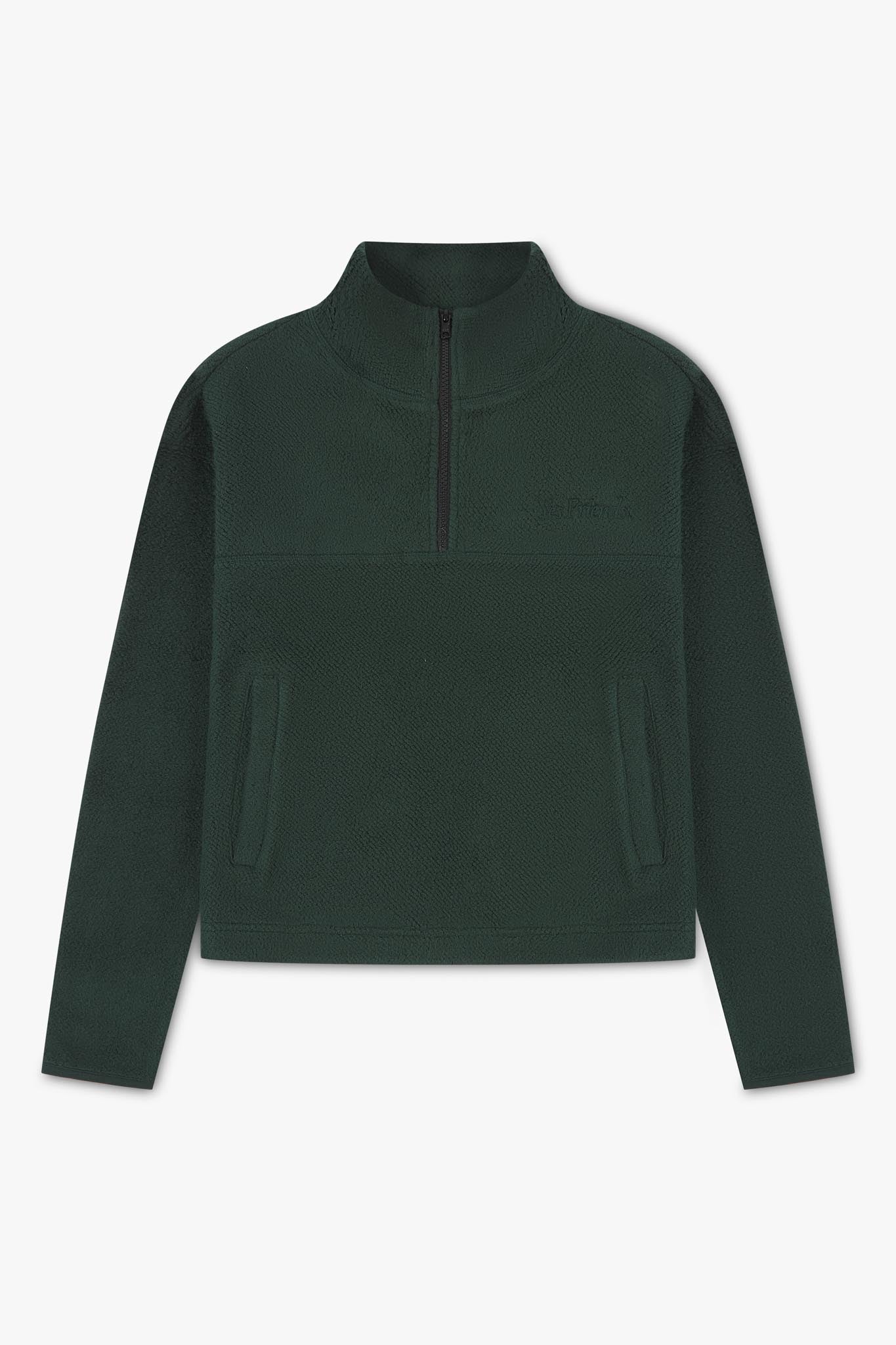 1/4 Zip Organic Cotton Cropped Fleece