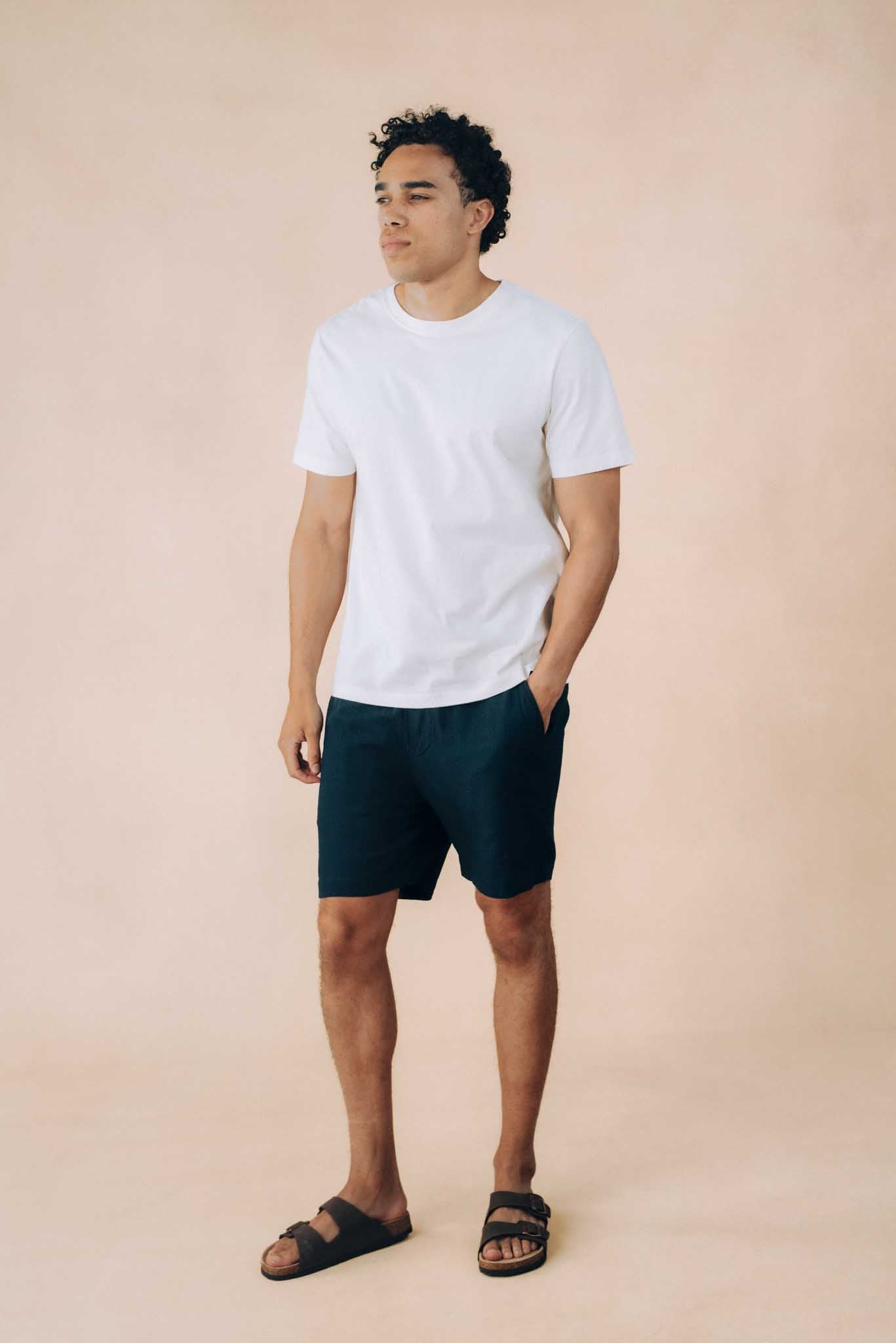 Relaxed Linen Blend Shorts