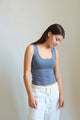 Charcoal Blue Classic Organic Cotton Tank Top Ethical & Sustainable