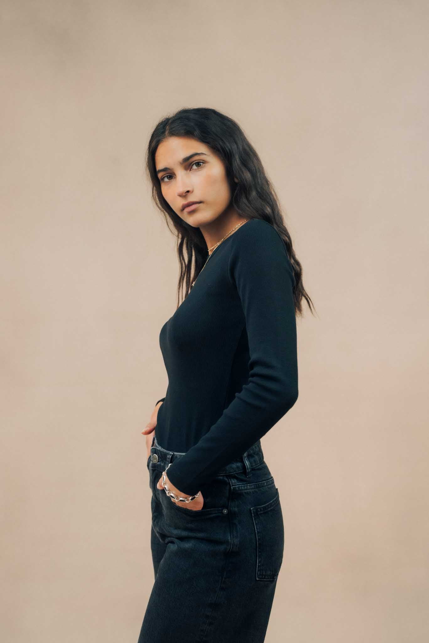 Ribbed Long Sleeve T-shirt