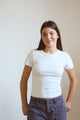 Organic Cotton Fitted Micro Rib Women's Ethical and Sustainable White T-shirt