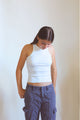 Ethical and Sustainable Organic Cotton Ribbed Athletic Off White Tank Top