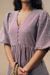 Puff Sleeve Midi Dress