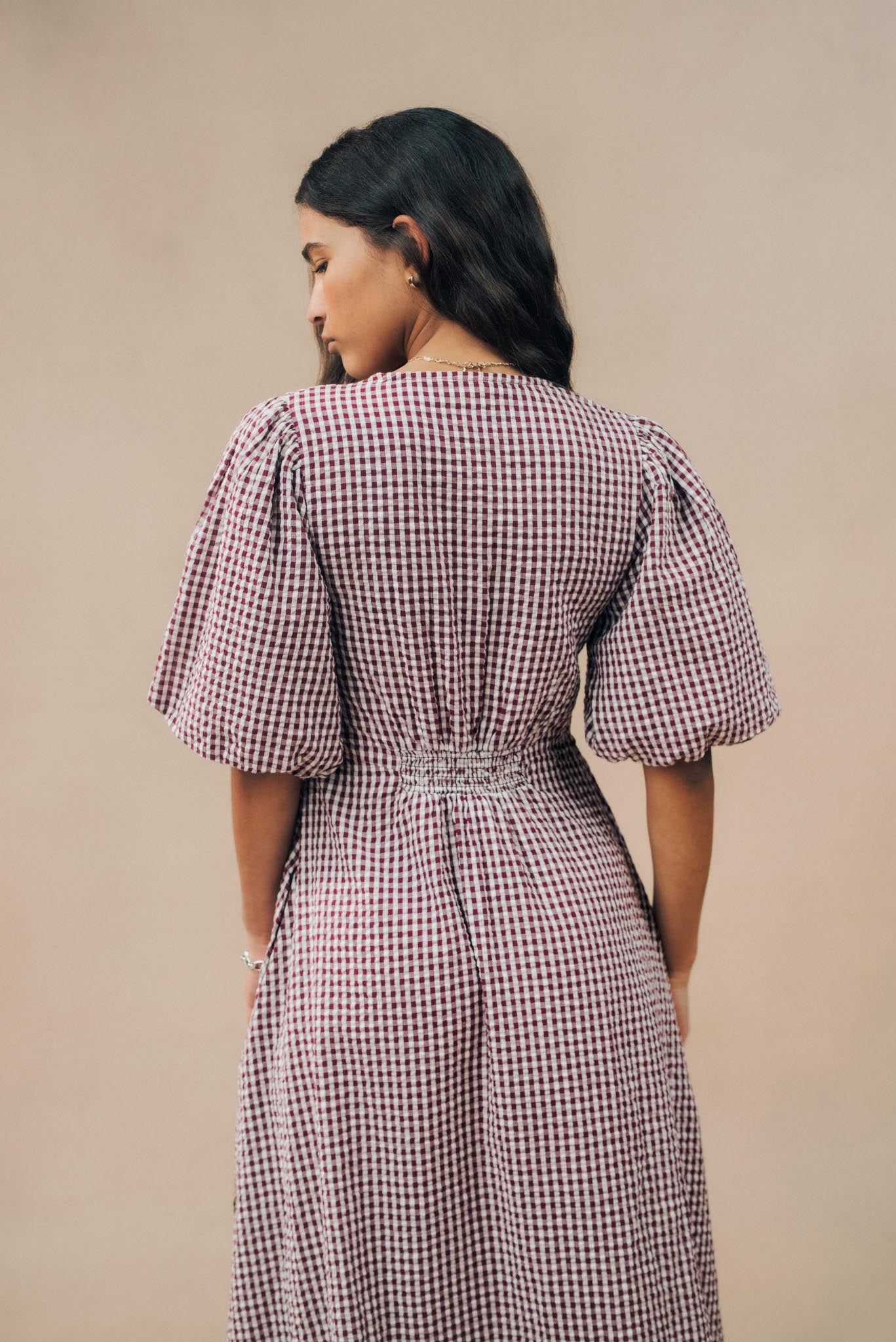 Puff Sleeve Midi Dress