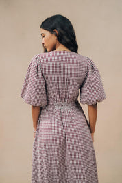 Puff Sleeve Midi Dress