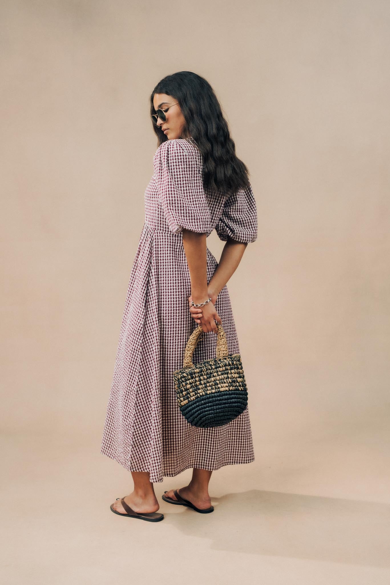 Puff Sleeve Midi Dress