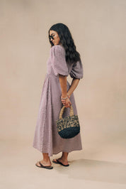 Puff Sleeve Midi Dress