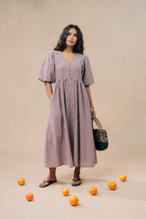 Puff Sleeve Midi Dress