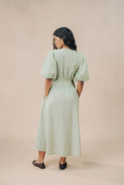 Puff Sleeve Midi Dress