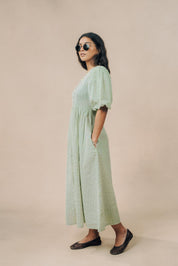Puff Sleeve Midi Dress