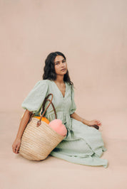 Puff Sleeve Midi Dress