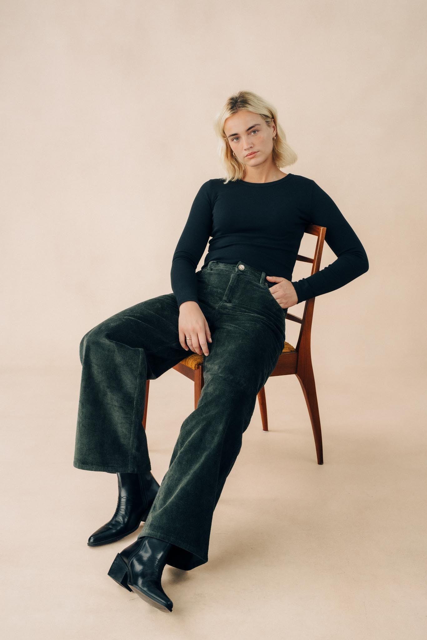 Cord Wide Leg Trousers