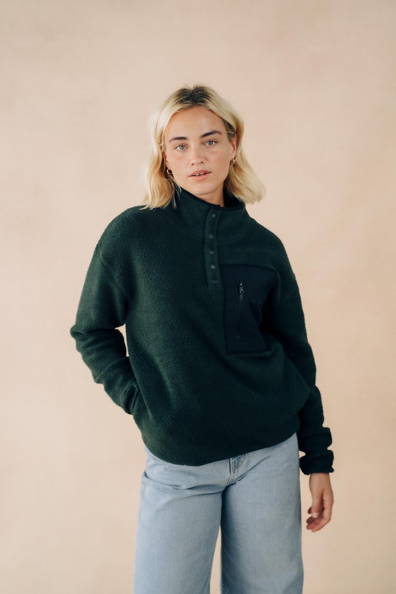 Unisex Popper Neck Fleece
