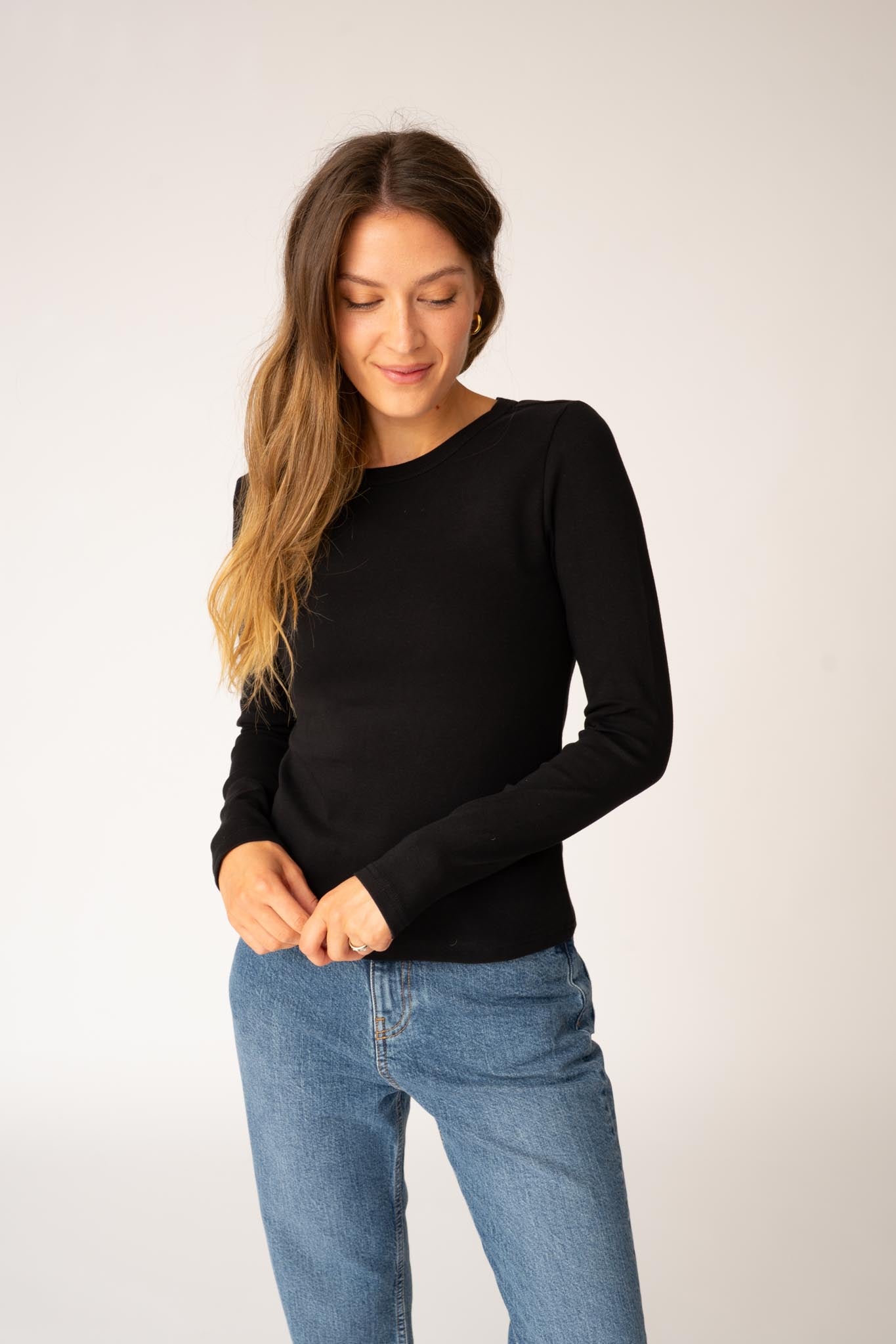 Long Sleeve Fitted Organic T-shirt