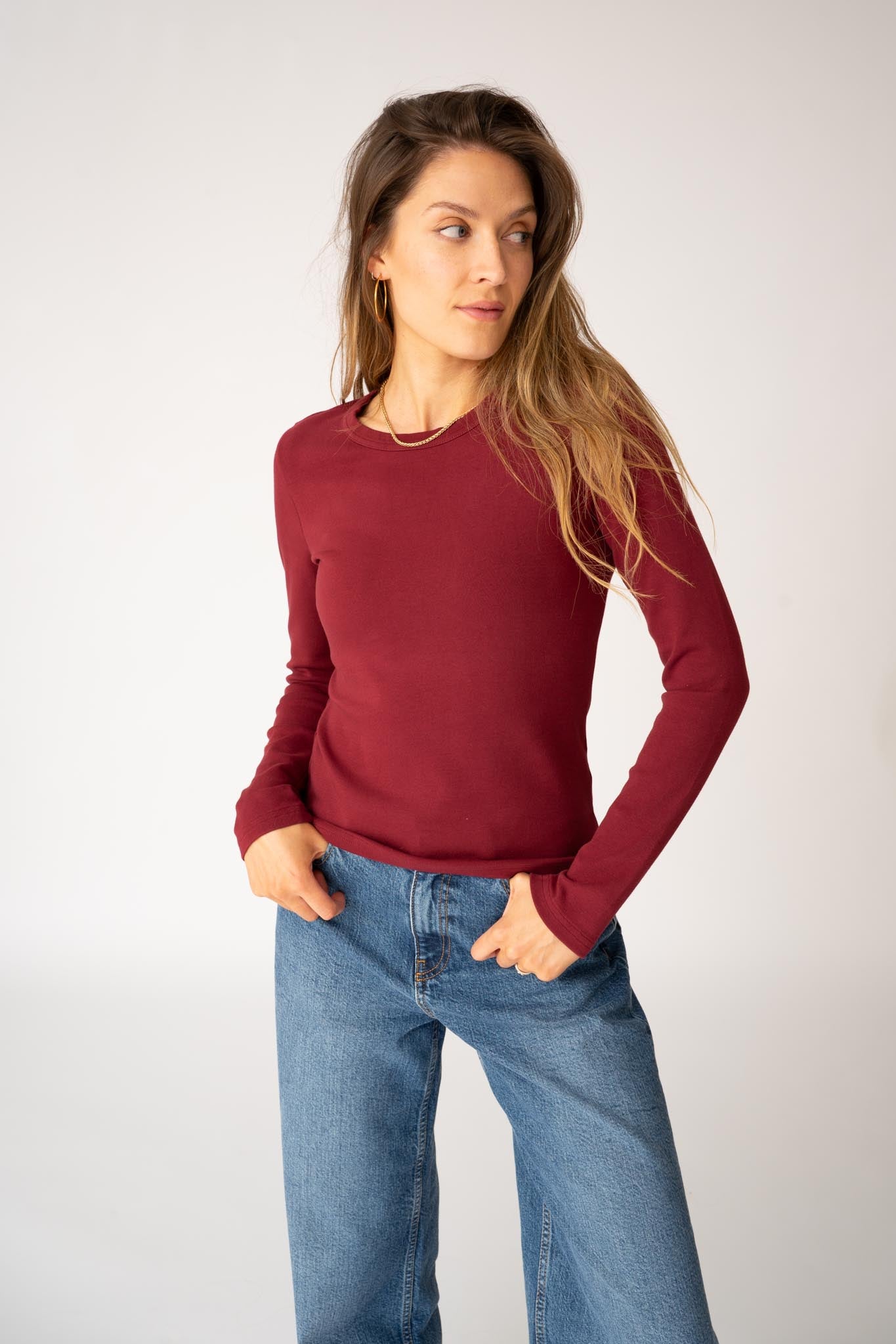 Long Sleeve Fitted Organic T-shirt