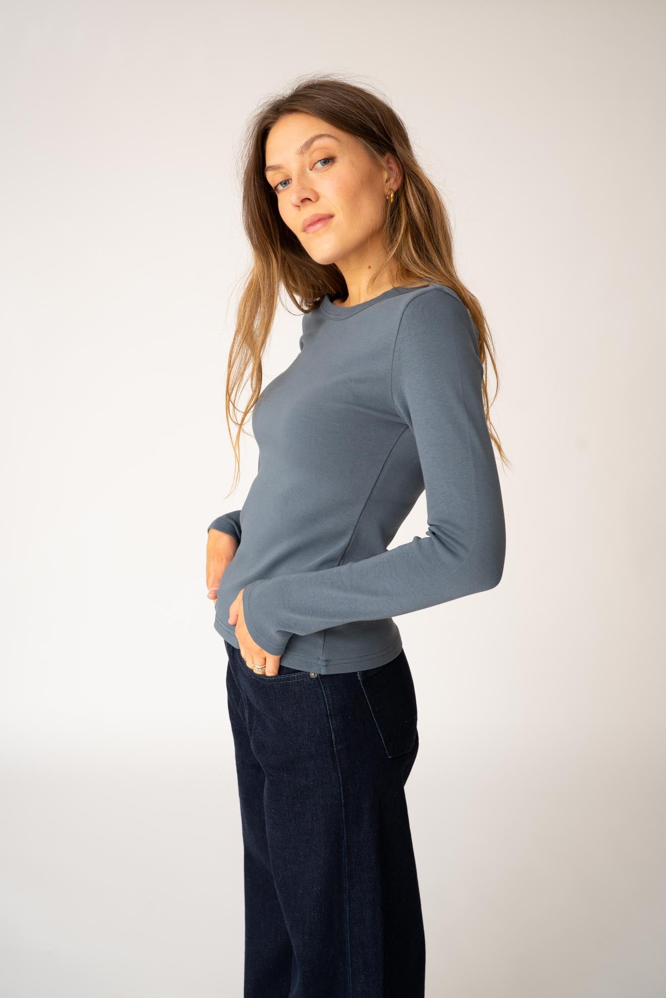 Long Sleeve Fitted Organic T-shirt