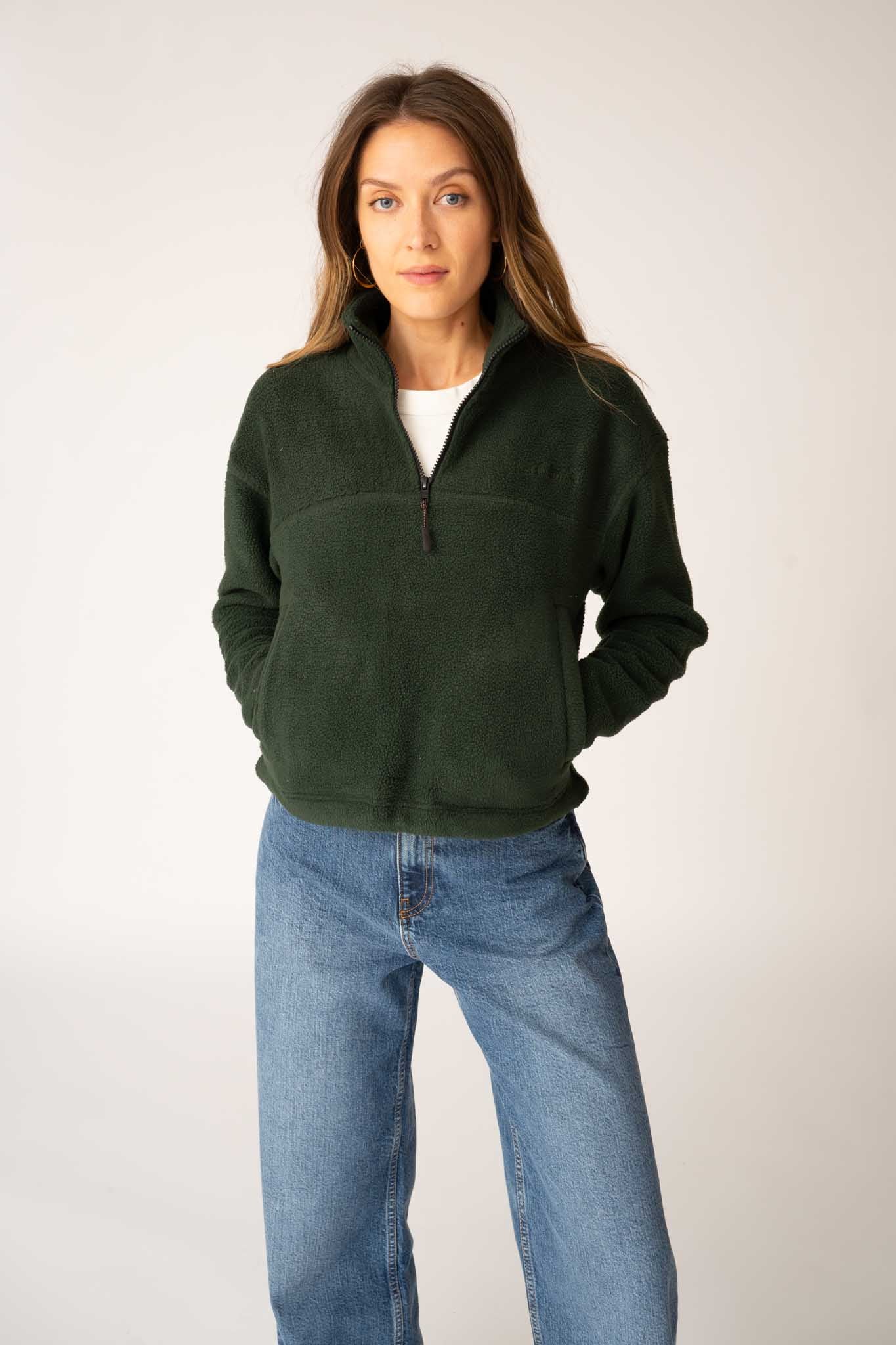 Boxy 1/4 Zip Recycled Fleece