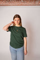 Women's Sustainable & Ethical Organic Cotton Forest Green T-shirt
