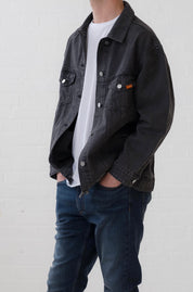 Washed Black Organic Denim Jacket